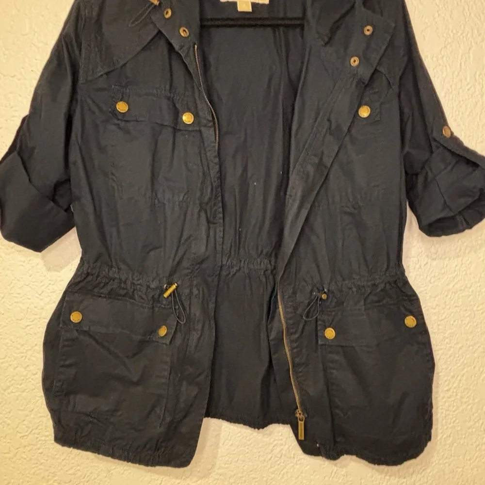 Michael Kors Dark Blue Utility Jacket with Gold Details - Picture 11 of 11
